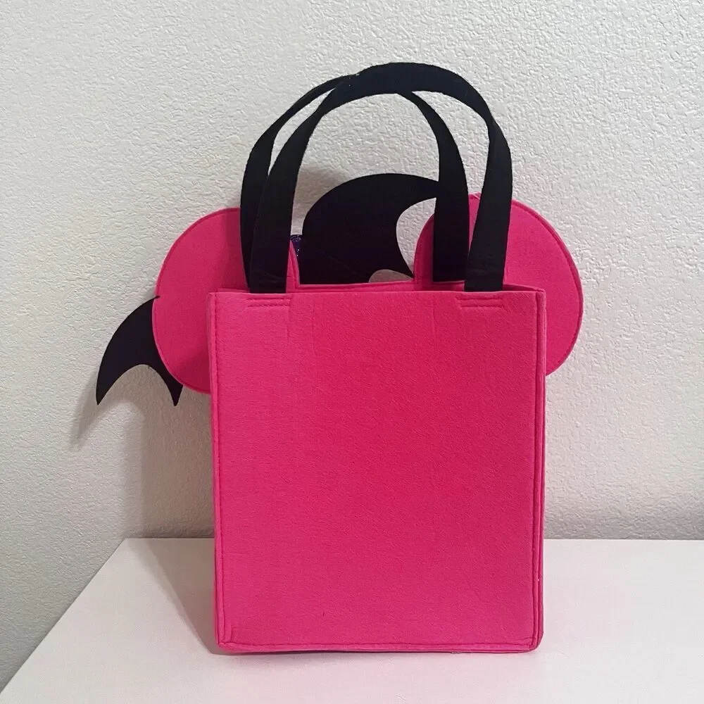 Disney Minnie Mouse Bat Halloween Pink Glow-in-the-Dark Trick or Treat Candy Bag